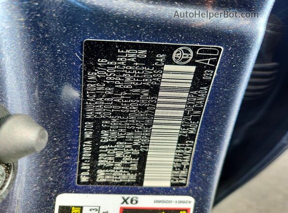 2T1BPRHE1HC770735 2017 TOYOTA COROLLA Gray Vista del compartimento del motor