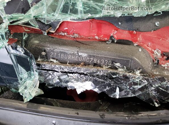 2T1BURHE0HC784330 2017 TOYOTA COROLLA Red Vista de la etiqueta del VIN