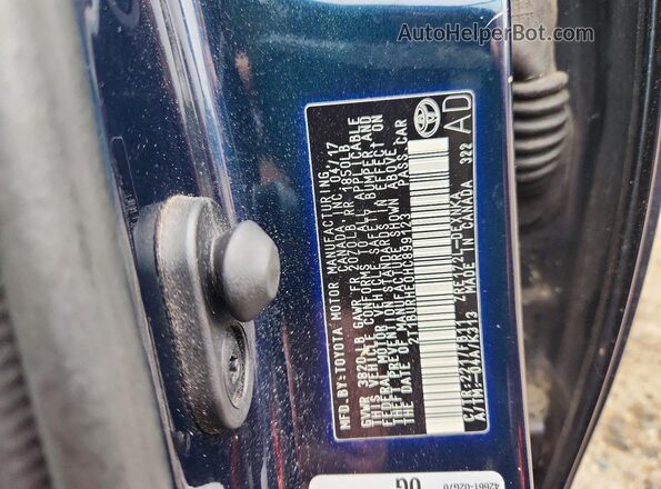 2T1BURHE0HC899123 2017 TOYOTA COROLLA Blue Вид наклейки з VIN-кодом