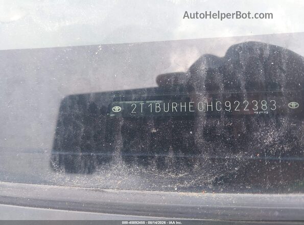 2T1BURHE0HC922383 2017 TOYOTA COROLLA Silver Widok komory silnika