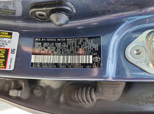 2T1BURHE0HC958350 2017 TOYOTA COROLLA Blue ძრავის განყოფილების ხედი