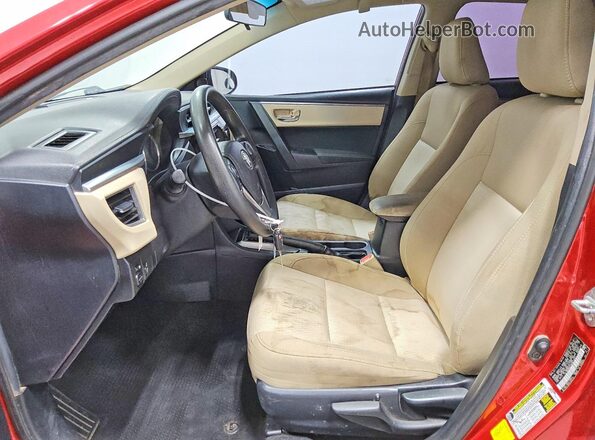 2T1BURHE1GC677401 2016 TOYOTA COROLLA Red Widok wnętrza z przodu
