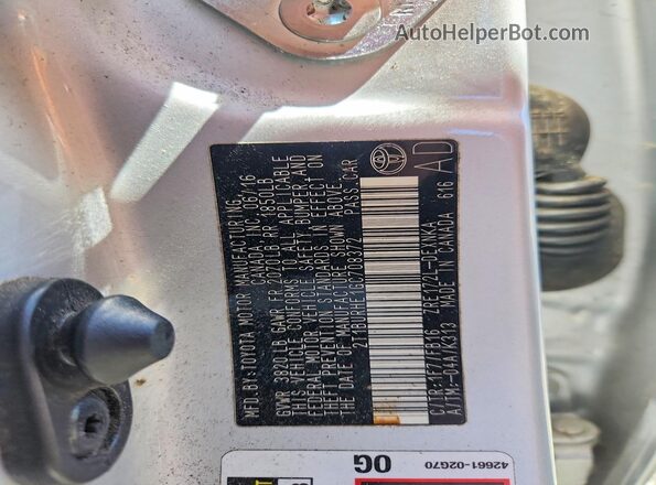 2T1BURHE1GC708372 2016 TOYOTA COROLLA Silver Շարժիչի բաժամունքի տեսք