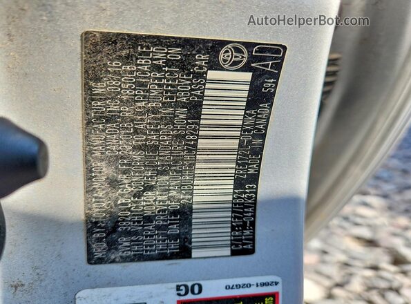 2T1BURHE1HC748291 2017 TOYOTA COROLLA Silver Вид підкапотного простору