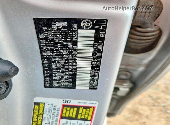 2T1BURHE2GC660350 2016 TOYOTA COROLLA Silver Widok komory silnika