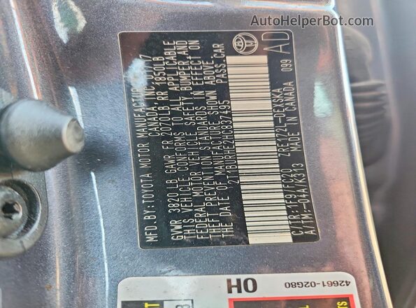 2T1BURHE2HC837495 2017 TOYOTA COROLLA Gray Вид підкапотного простору