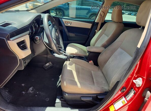 2T1BURHE3GC584864 2016 TOYOTA COROLLA Красный Вид салона спереди