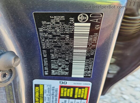 2T1BURHE3GC589031 2016 TOYOTA COROLLA Blue ძრავის განყოფილების ხედი