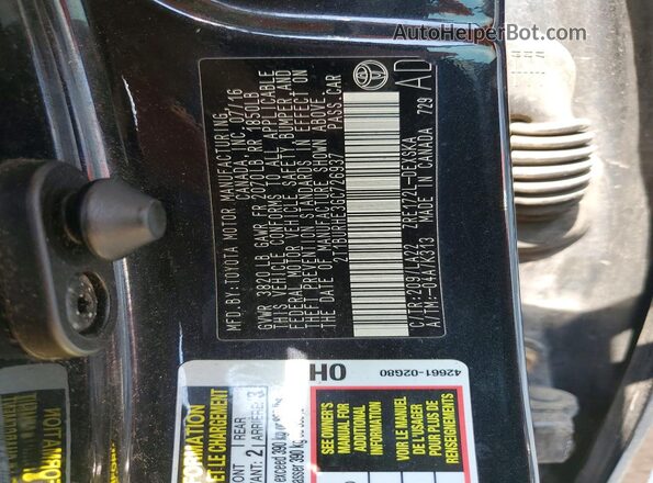 2T1BURHE3GC726937 2016 TOYOTA COROLLA Black Engine compartment view