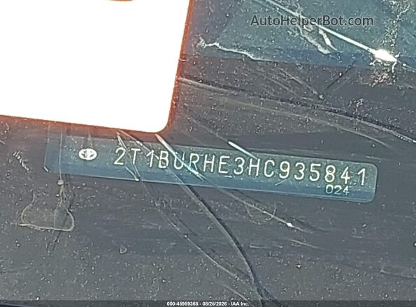 2T1BURHE3HC935841 2017 TOYOTA COROLLA Серый Вид подкапотного пространства