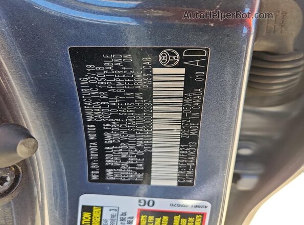 2T1BURHE3JC072397 2018 TOYOTA COROLLA Gray Vista del compartimento del motor