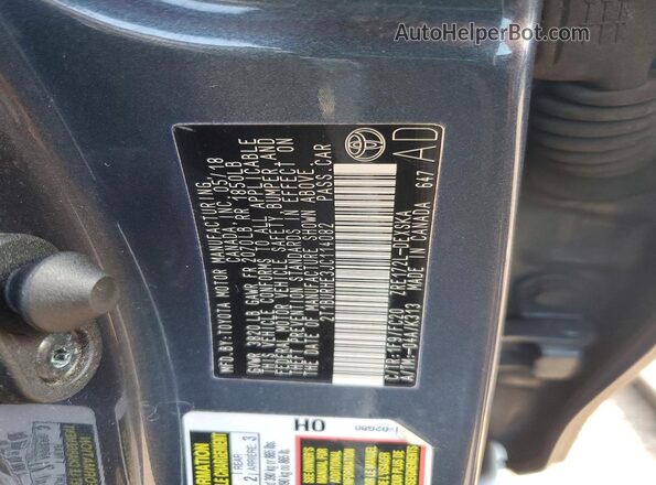 2T1BURHE3JC114082 2018 TOYOTA COROLLA Gray Vista de la etiqueta del VIN