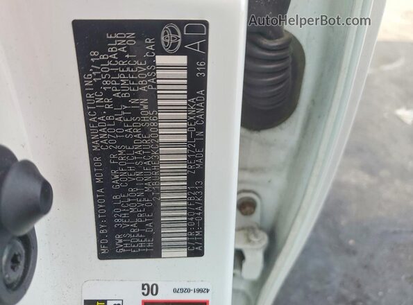 2T1BURHE3KC200865 2019 TOYOTA COROLLA Белый Вид подкапотного пространства