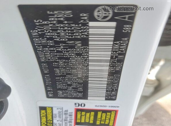 2T1BURHE4GC549153 2016 TOYOTA COROLLA Белый Вид подкапотного пространства