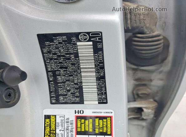 2T1BURHE4KC225354 2019 TOYOTA COROLLA Silver ძრავის განყოფილების ხედი