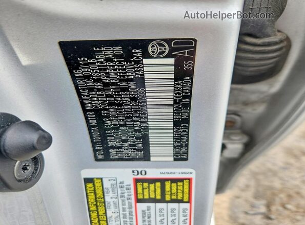 2T1BURHE5GC512936 2016 TOYOTA COROLLA Silver Engine compartment view