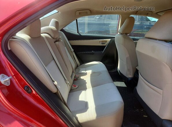 2T1BURHE5GC729855 2016 TOYOTA COROLLA Red უკანა სავარძლების ხედი