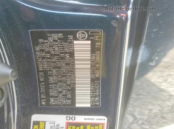 2T1BURHE5JC073101 2018 TOYOTA COROLLA Blue Вид підкапотного простору