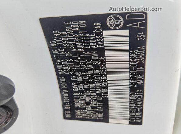 2T1BURHE6GC568786 2016 TOYOTA COROLLA White Вид підкапотного простору