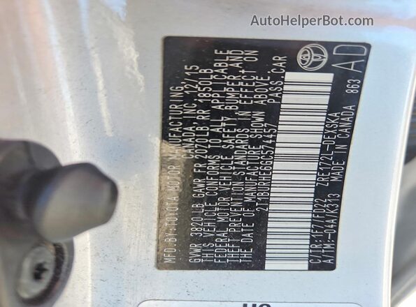 2T1BURHE6GC574457 2016 TOYOTA COROLLA Серебряный Вид подкапотного пространства