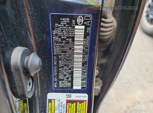 2T1BURHE6GC678351 2016 TOYOTA COROLLA Black Engine compartment view