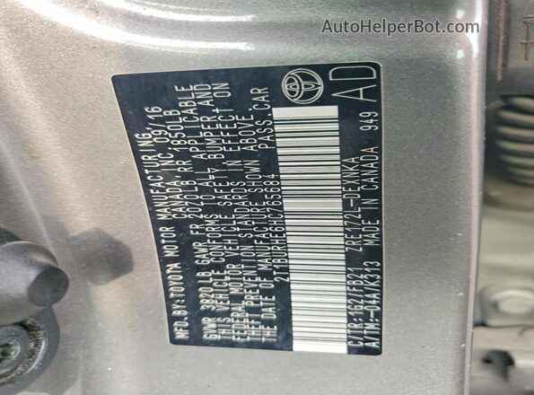 2T1BURHE6HC765684 2017 TOYOTA COROLLA Charcoal Շարժիչի բաժամունքի տեսք