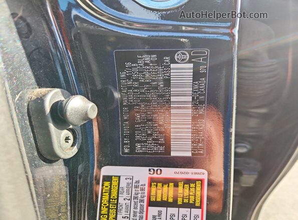 2T1BURHE7HC794692 2017 TOYOTA COROLLA Charcoal VIN կոդի պիտակի տեսք