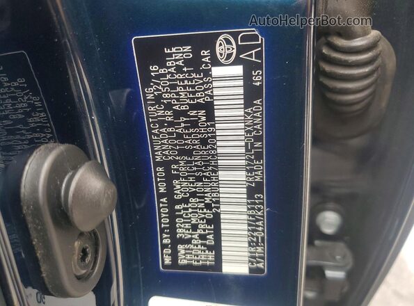 2T1BURHE7HC820191 2017 TOYOTA COROLLA Синий Вид подкапотного пространства