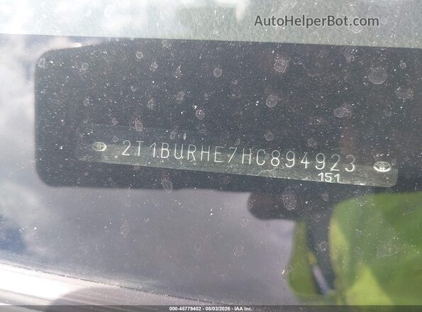 2T1BURHE7HC894923 2017 TOYOTA COROLLA Black Engine compartment view