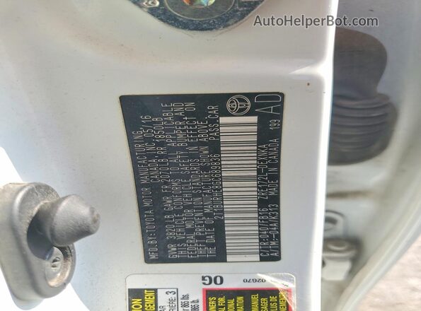 2T1BURHE8GC689836 2016 TOYOTA COROLLA White Вид підкапотного простору