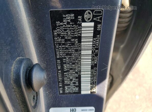 2T1BURHE8HC761832 2017 TOYOTA COROLLA Синий Вид подкапотного пространства