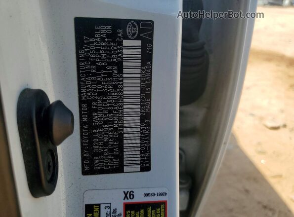 2T1BURHE8HC828445 2017 TOYOTA COROLLA White Շարժիչի բաժամունքի տեսք