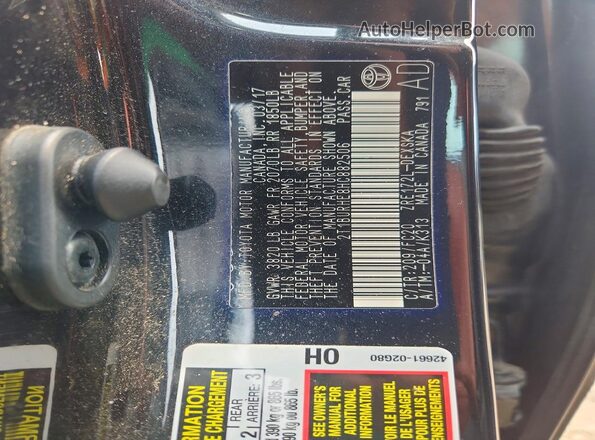 2T1BURHE8HC882506 2017 TOYOTA COROLLA Black Շարժիչի բաժամունքի տեսք
