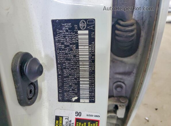 2T1BURHE8HC889066 2017 TOYOTA COROLLA White VIN sticker view