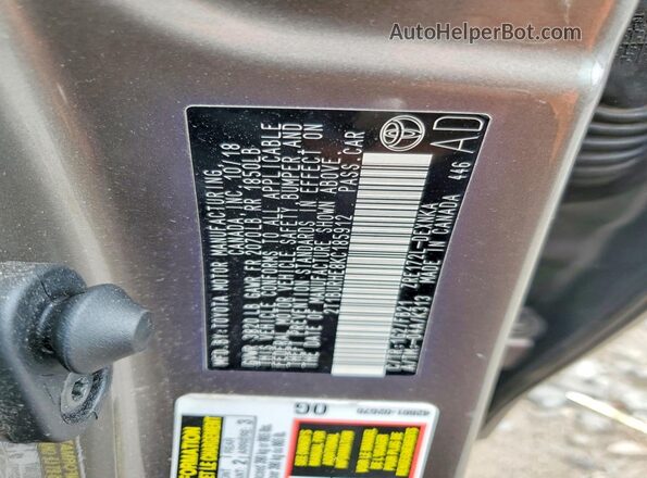 2T1BURHE8KC185912 2019 TOYOTA COROLLA Коричневый Вид подкапотного пространства