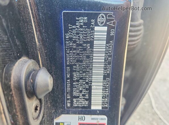 2T1BURHE9HC848672 2017 TOYOTA COROLLA Black Շարժիչի բաժամունքի տեսք
