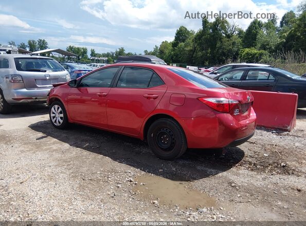 2T1BURHEXGC487385 2016 TOYOTA COROLLA Red Задня ліва чверть