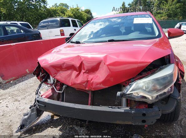 2T1BURHEXGC487385 2016 TOYOTA COROLLA Red Вид щитка приладів