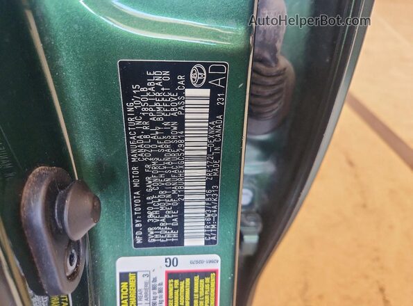 2T1BURHEXGC529814 2016 TOYOTA COROLLA Green 