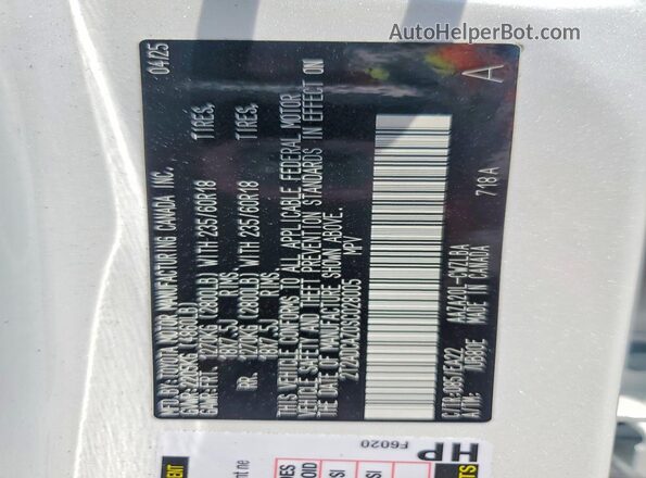 2T2ADCAZ0SC028005 2025 LEXUS NX White Vista de la etiqueta del VIN