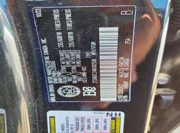 2T2ADCEZ4NC002506 2022 LEXUS NX Черный Вид наклейки с VIN-кодом