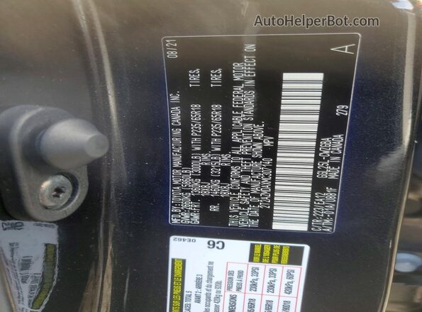 2T2AZMDAXMC307140 2021 LEXUS RX Black Вид наклейки з VIN-кодом