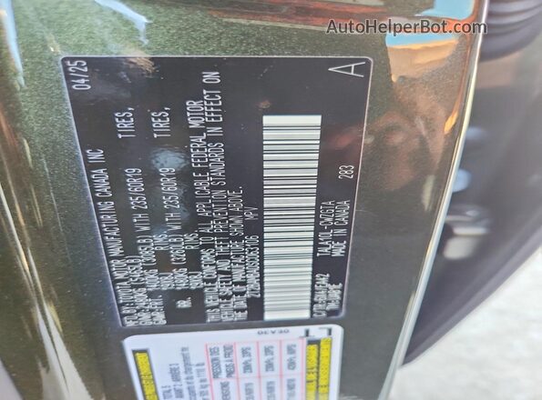 2T2BAMBA0SC063106 2025 LEXUS RX Green Вид наклейки з VIN-кодом