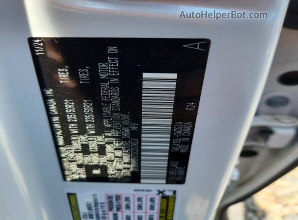 2T2BAMBA7SC052653 2025 LEXUS RX White Вид наклейки з VIN-кодом