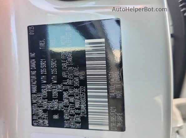 2T2BAMBA9SC057322 2025 LEXUS RX Белый Вид наклейки с VIN-кодом