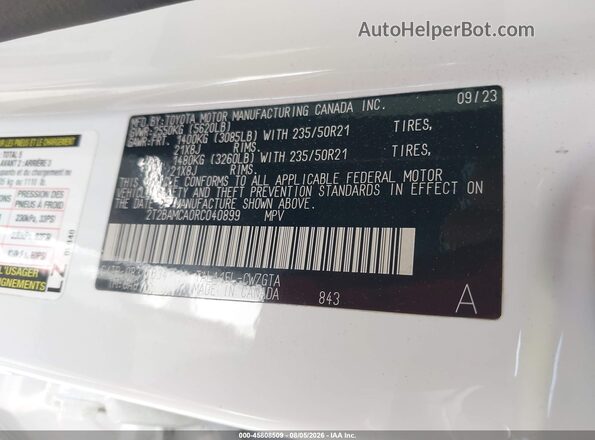 2T2BAMCA0RC040899 2024 LEXUS RX 350 White Vista del compartimento del motor