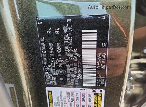 2T2BAMCA6TC132252 2026 LEXUS RX Green Vista interior de 360 grados