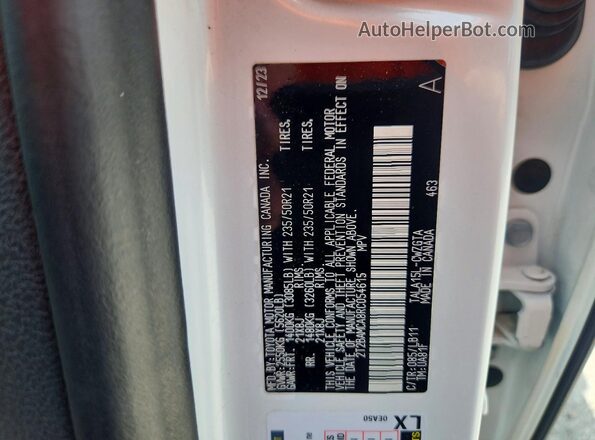 2T2BAMCA8RC054615 2024 LEXUS RX White VIN կոդի պիտակի տեսք