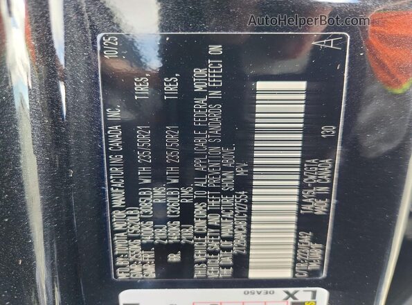 2T2BAMCA8TC127554 2026 LEXUS RX Black Widok naklejki z numerem VIN