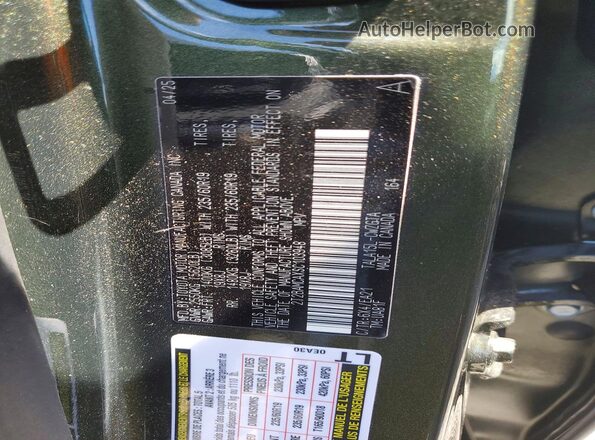 2T2BAMCAXSC103948 2025 LEXUS RX Green Vista de la etiqueta del VIN